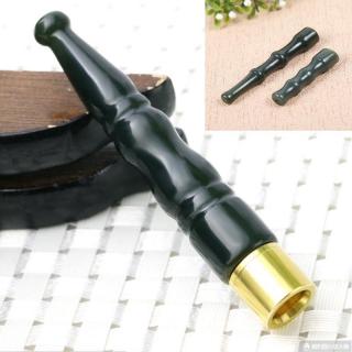 和田玉烟嘴烟杆老烟嘴青玉烟嘴过滤嘴粗细两用玉器玉石会销礼品