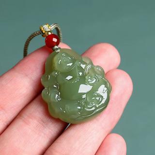 玉语颜和田玉弥勒佛吊坠大肚佛项链笑佛公玉佩挂件玉石男女礼物 默认