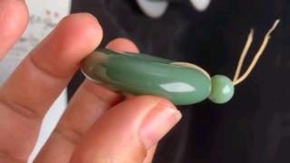 和田玉碧玉挂件平安扣 色泽蓝底鸭蛋青 密度极高 玉质细腻 油性十足