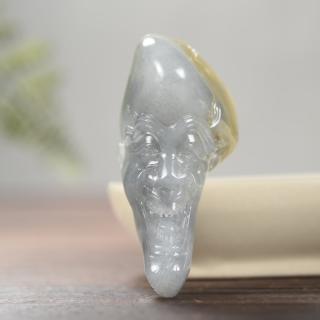 疆友 孤品 和田玉青花玉籽料罗汉吊坠 礼物男 玉坠 玉石挂件 38克