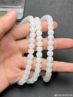 羊脂白玉老型珠108长串